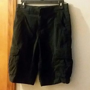 Boys Black Cargo Shorts Messenger Length